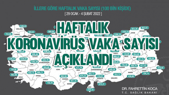 Türkiye'deki haftalık koronavirüs vaka sayıları açıklandı